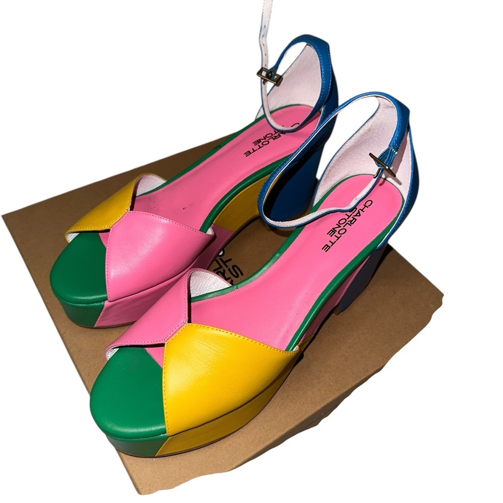Charlotte Stone Bailey Carousel Platform Sandals Size 11